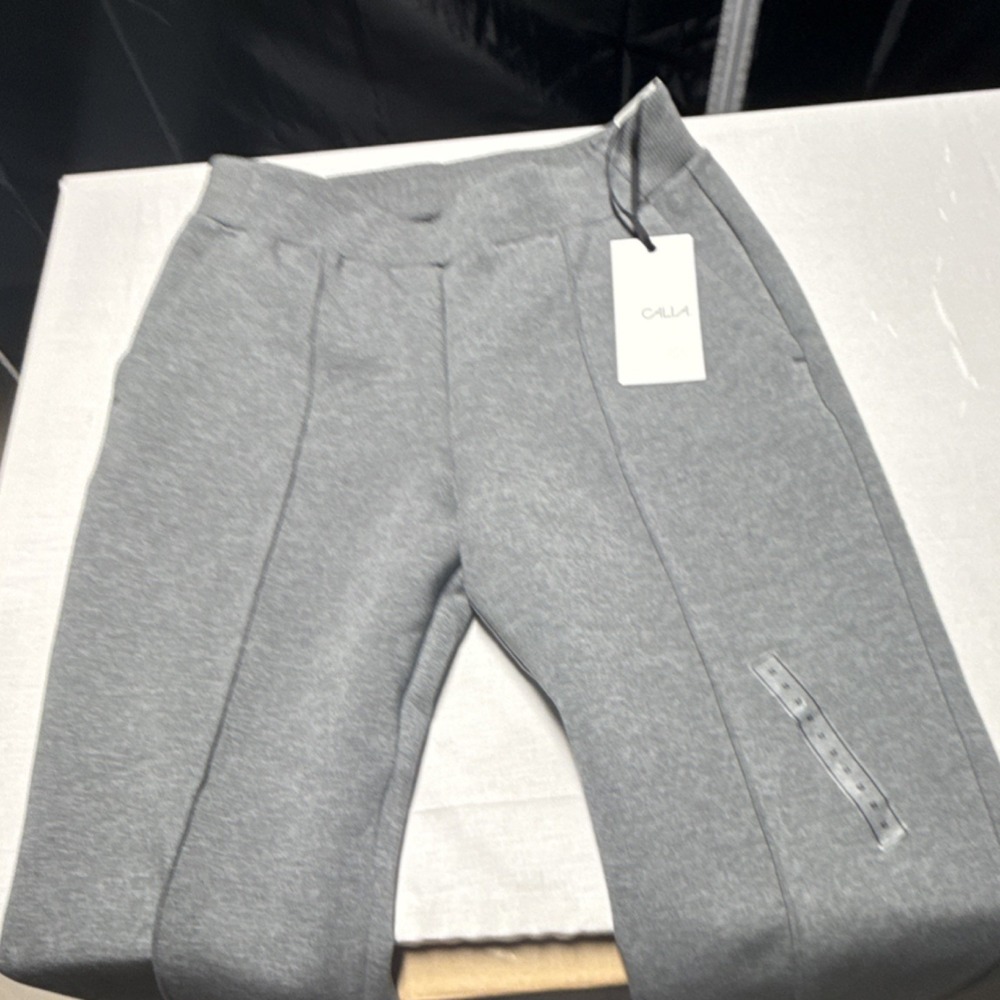 CALIA Women's Gray Sweatpants L Activewear Elastic Waist Straight Leg